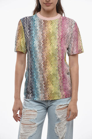 T-Shirt Girocollo con Motivo Iconic