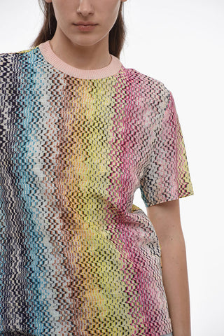 T-Shirt Girocollo con Motivo Iconic