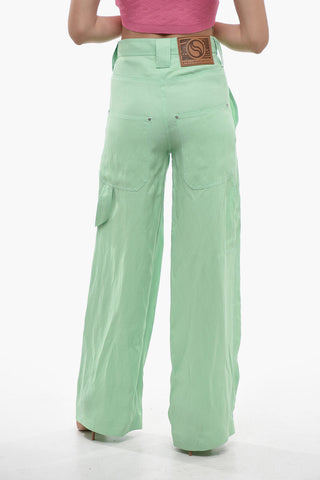 Baggy Fit Flax Blend Cargo Pants
