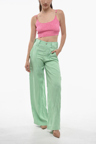 Baggy Fit Flax Blend Cargo Pants