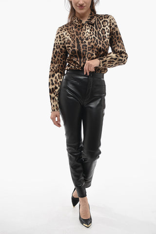 2 Pocket Leather Pants with Zipped Ankle