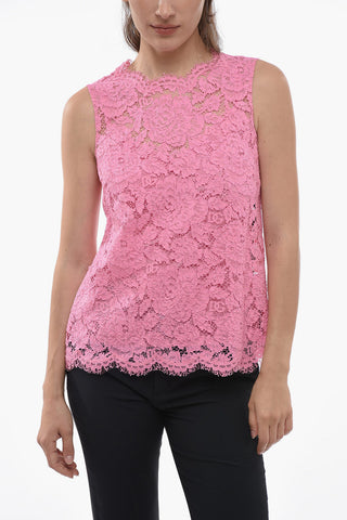 Crew Neck Lace Tank Top