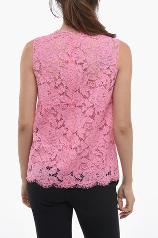 Crew Neck Lace Tank Top
