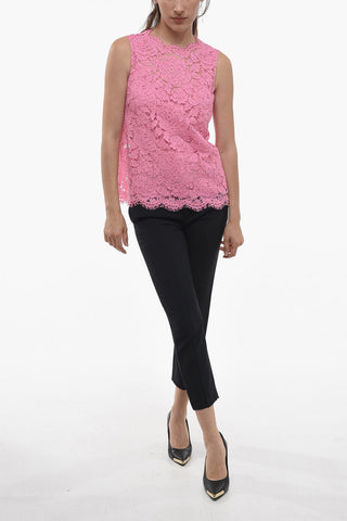 Crew Neck Lace Tank Top