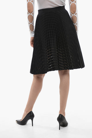 See-Through Design Pleated Midi Skirt