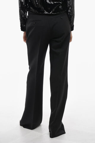 Wool Blend Palazzo Pants with Hidden Closure
