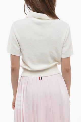 Short Sleeve Terry-Cotton UNISEX Sweater with Polo Neck