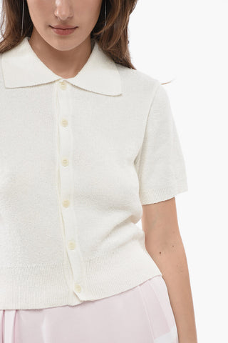 Short Sleeve Terry-Cotton UNISEX Sweater with Polo Neck