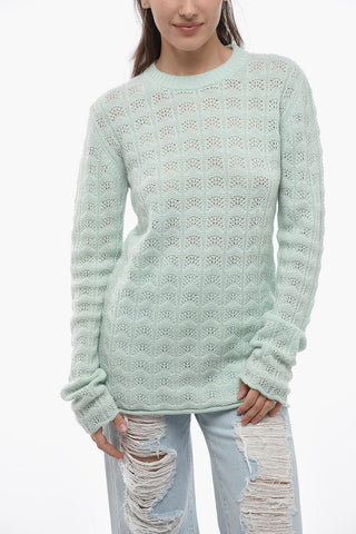 Cashmere Blend ANGIO Sweater with Openwork Detail