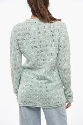 Cashmere Blend ANGIO Sweater with Openwork Detail