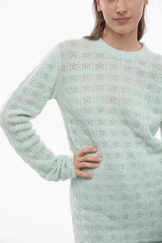 Cashmere Blend ANGIO Sweater with Openwork Detail