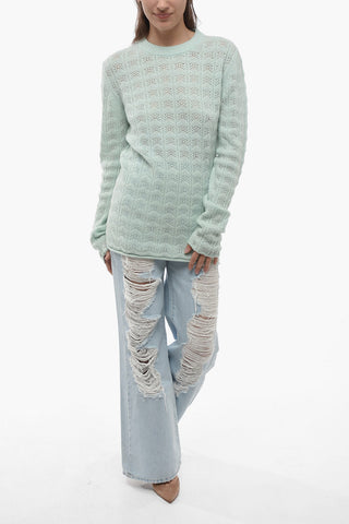 Cashmere Blend ANGIO Sweater with Openwork Detail