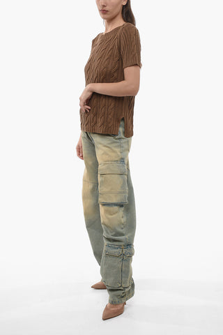Maglia Aran in Lino con Dettaglio Openwork