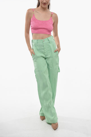 Knitted Crop Top with Jewel Buckles