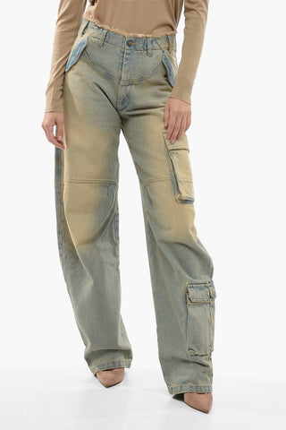 Vintage Wash Baggy Fit Cargo Denims 21cm