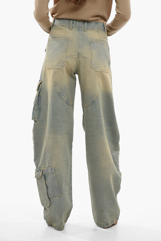 Vintage Wash Baggy Fit Cargo Denims 21cm