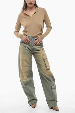 Vintage Wash Baggy Fit Cargo Denims 21cm
