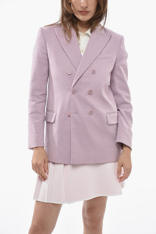RED Blazer Doppiopetto in Misto Lino