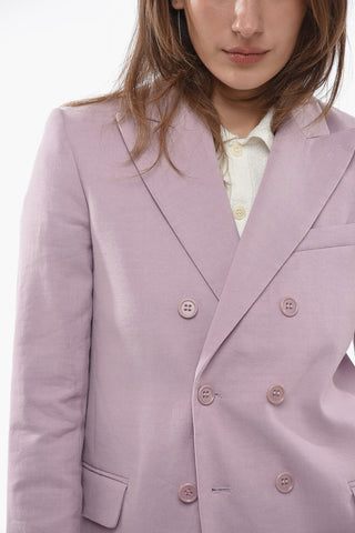 RED Blazer Doppiopetto in Misto Lino