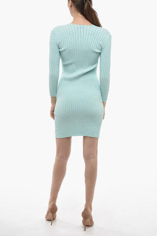 Fitted Ribbed Dress LILIBET with V-Neck