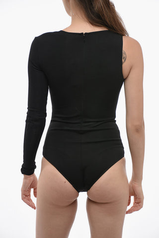 One-sleeve Bodysuit with Asymmetric Neckline