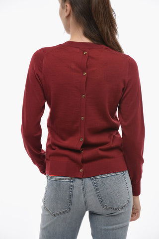 Wool-blend Sweater with Back Buttons