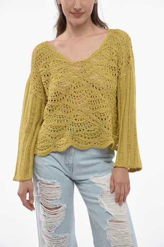 Crochet Cotton Crop Sweater