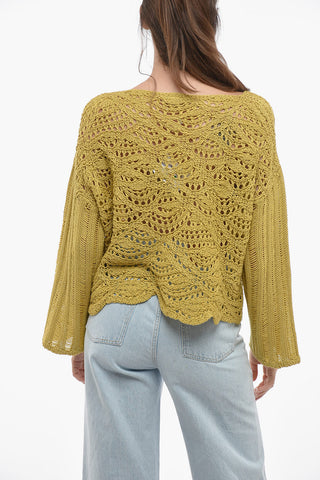 Crochet Cotton Crop Sweater