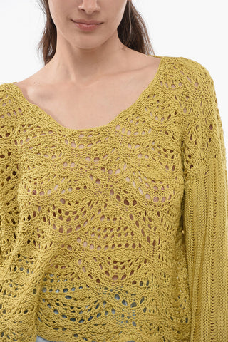 Crochet Cotton Crop Sweater