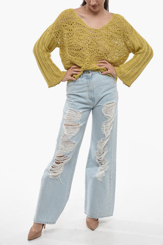 Crochet Cotton Crop Sweater