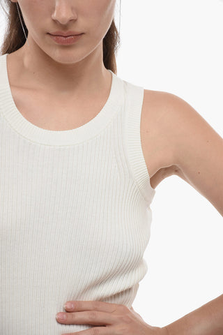 Ribbed Cotton Blend Dress