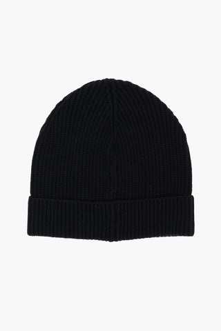 Ribbed Beanie with Contrasting Patches