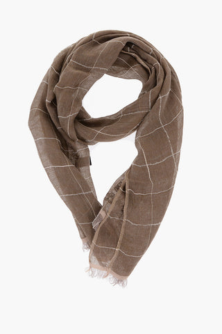 Foulard Windowpane Check a Tinta Unita