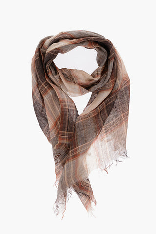 Plaid Checked Flax Foulard