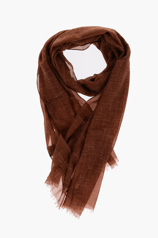 Foulard a Tinta Unita con Logo Ricamato