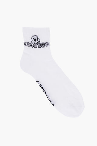 Two-Tone Embroidered Socks