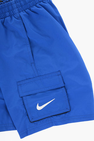 Costume da Bagno Boxer in Tinta Unita a 4 Tasche