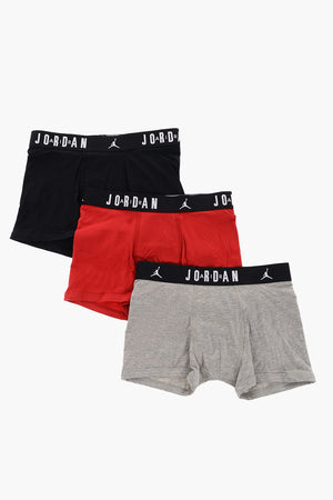 AIR JORDAN Set 3 Boxer in Cotone Stretch con Banda Elastica Logata