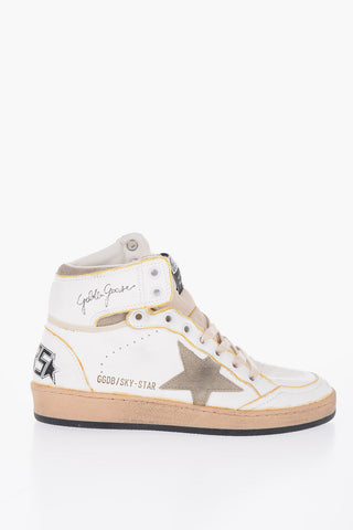 GGDB Leather SKY-STAR High-top Sneakers with Lived-in Design