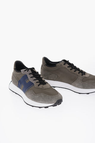 Nylon Low-top Sneakers with Suede Details