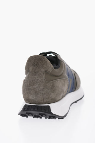 Nylon Low-top Sneakers with Suede Details