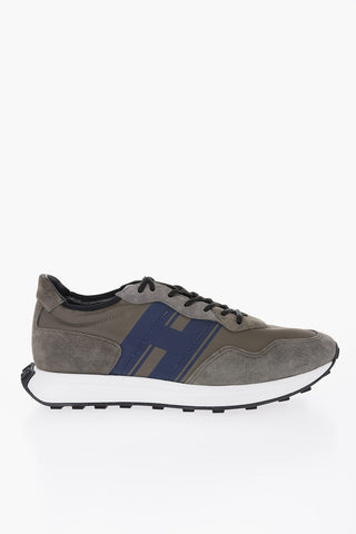 Nylon Low-top Sneakers with Suede Details