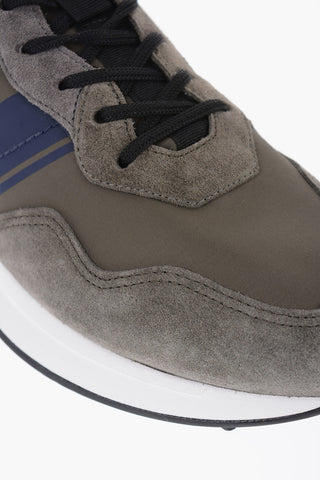 Nylon Low-top Sneakers with Suede Details