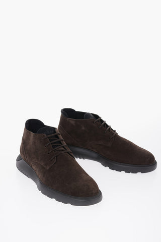 Polacchine in Suede con Suola in Gomma