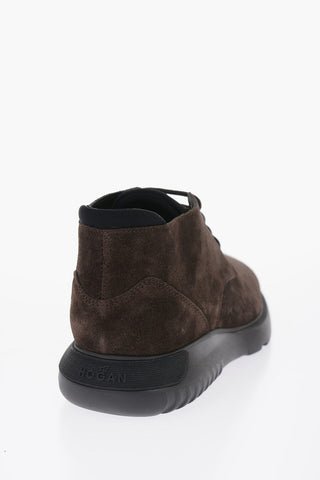 Polacchine in Suede con Suola in Gomma