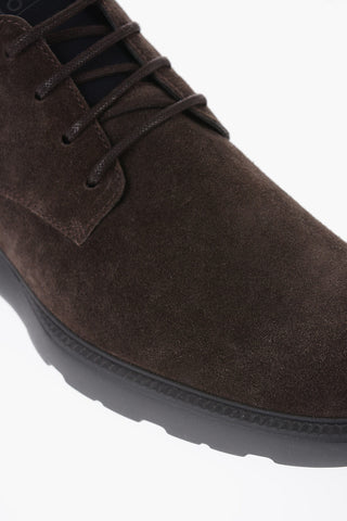 Polacchine in Suede con Suola in Gomma