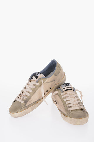 Sneakers in Pelle con Effetto Vintage