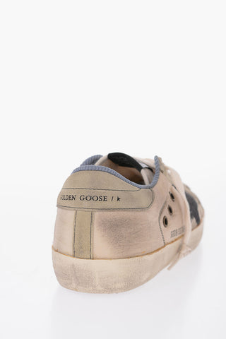 Sneakers in Pelle con Effetto Vintage