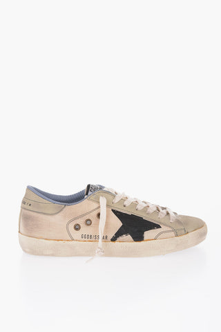 Sneakers in Pelle con Effetto Vintage