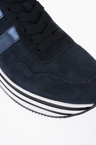 Suede Sneakers with Lamè Leather Logo